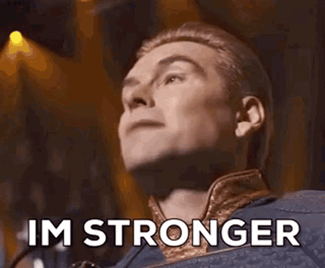 Homelander saying: I'm stronger, I'm smarter, I'm better!